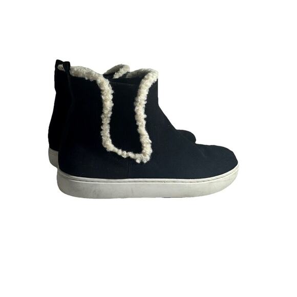 Lucky Brand Chelsea Boots Womens 11M Black Kichai Casual Comfort Faux Fur Suede - Picture 4 of 8